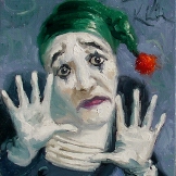 Clown - Oil on panel 5 x 7
